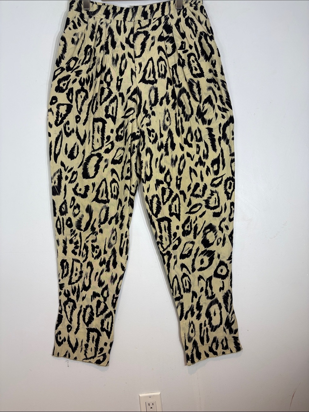Chloé Leopard Print Pleated Cotton Pants Tapered Ankle Trouser FR42 US10-12 - Picture 2 of 13